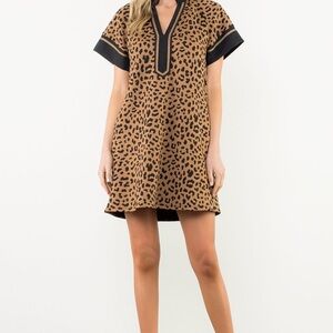 THML Leopard Print Tunic in Camel and Black